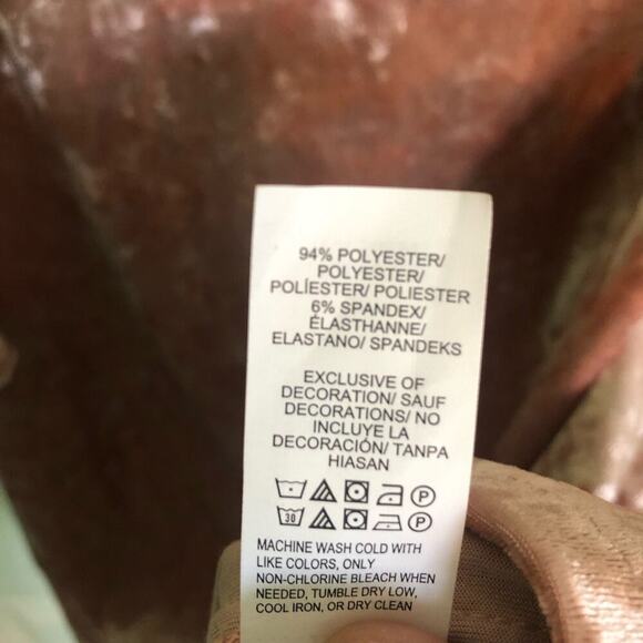 Lucky Brand Pink Crushed Velvet Cold Shoulder Top Embroidered Straps - Size XS - Picture 6 of 7